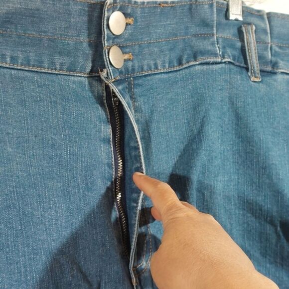 Eloquii Blue Denim Jean Shorts Plus Size 26 - Picture 7 of 10